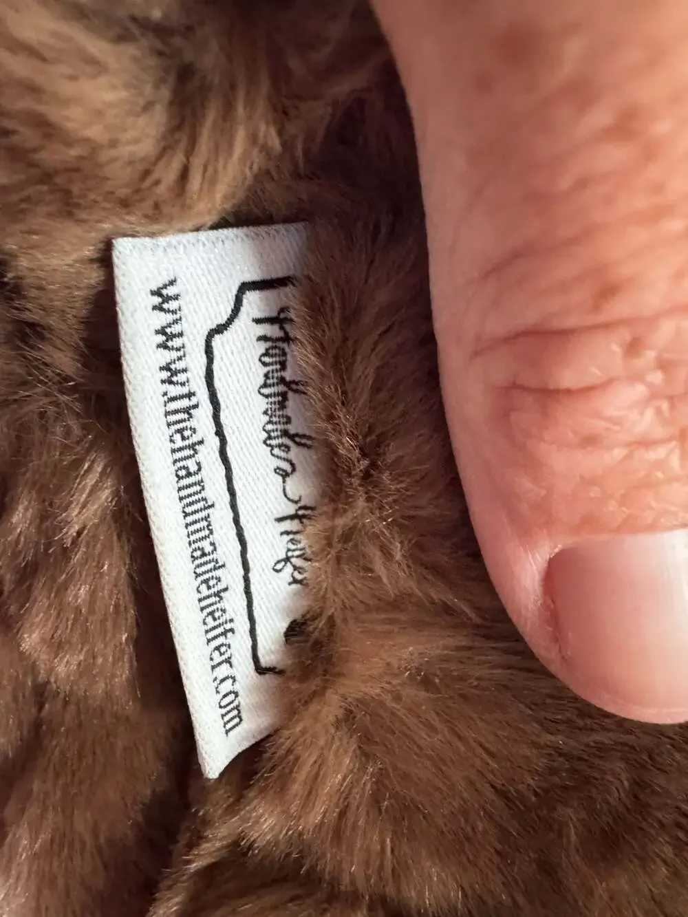 The Handmade Heifer Brown Faux Fur Boxy Cosmetic Travel Bag